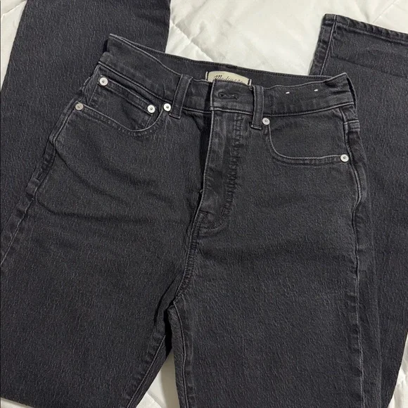 Madewell 90s Straight Leg Denim Jeans | Charcoal / Black Dark Denim - Picture 5 of 9